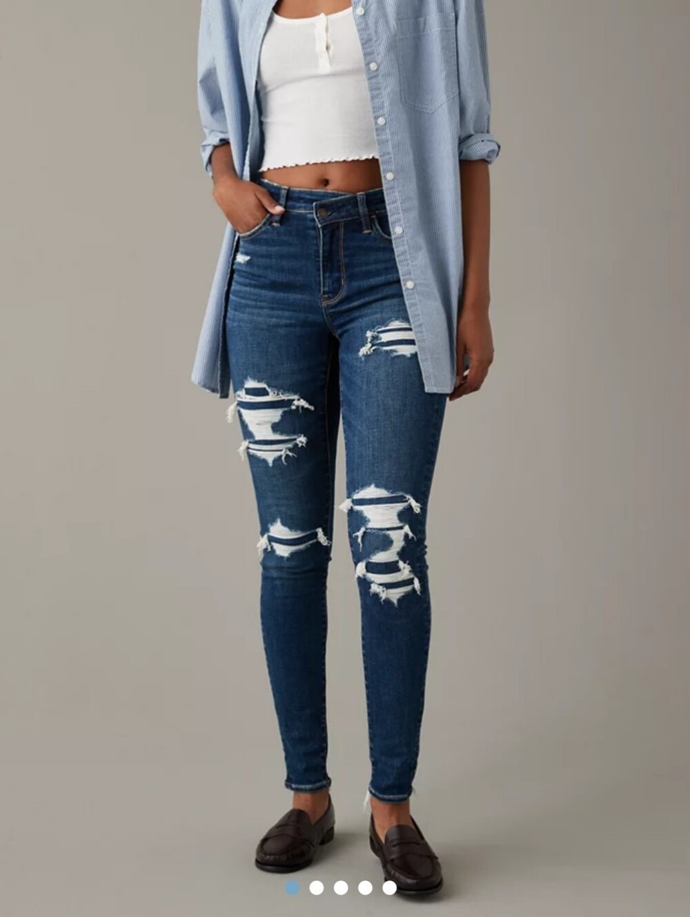 American Eagle Distressed High Rise Jeggings Jeans Size 10 Short